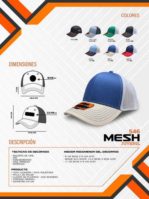 GORRA MESH JUVENIL D000546