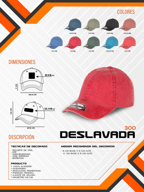 GORRA DESLAVADA D000300