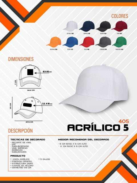 GORRA ACRÍLICO 5 GAJOS D000405